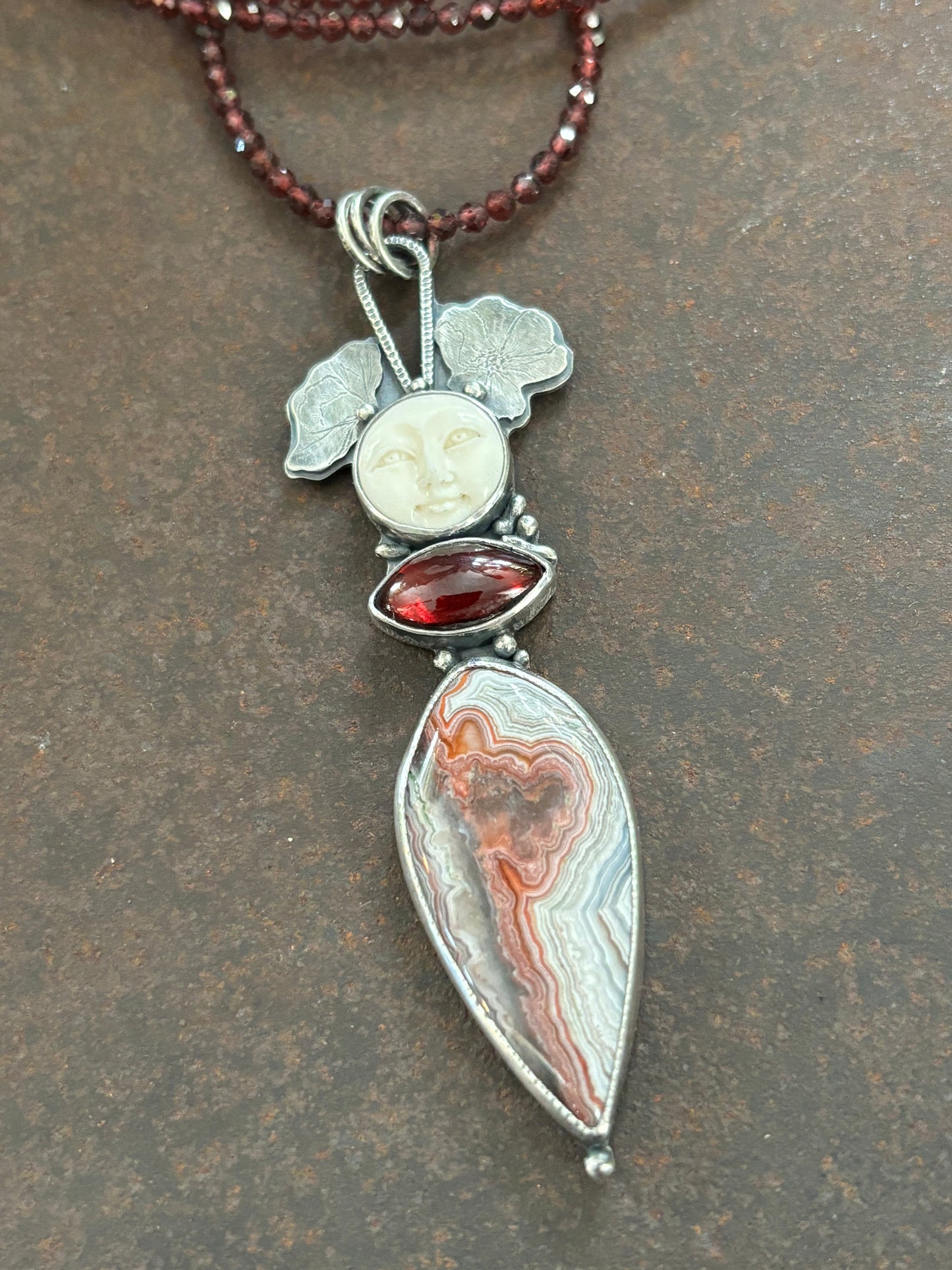 Crazy Lady Garnet Necklace