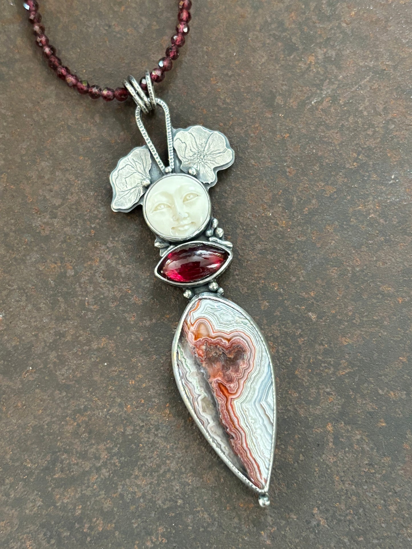 Crazy Lady Garnet Necklace