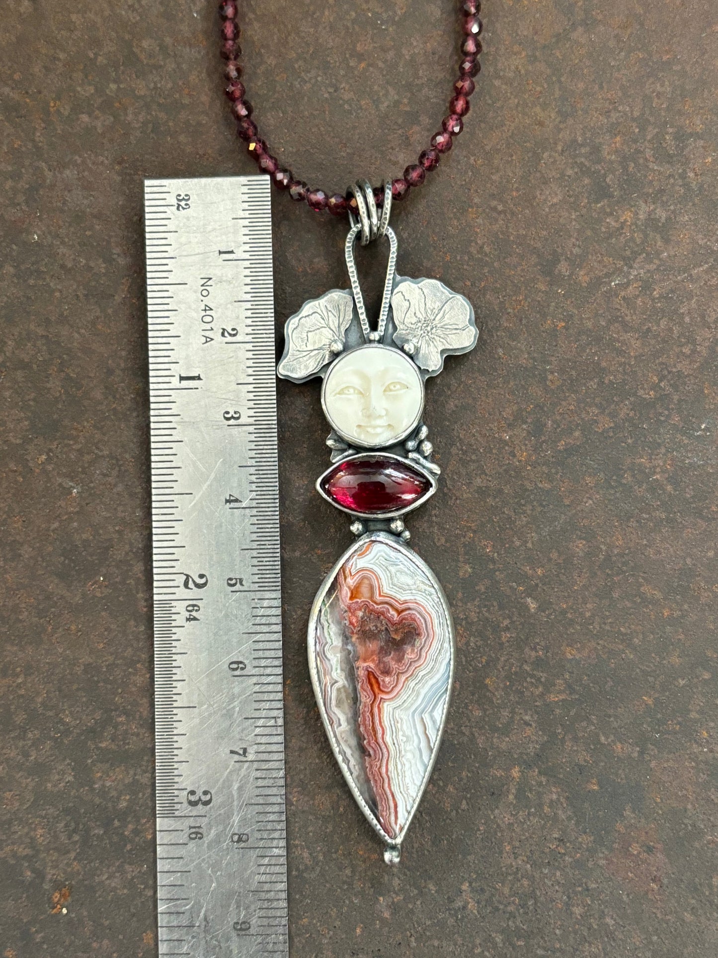 Crazy Lady Garnet Necklace
