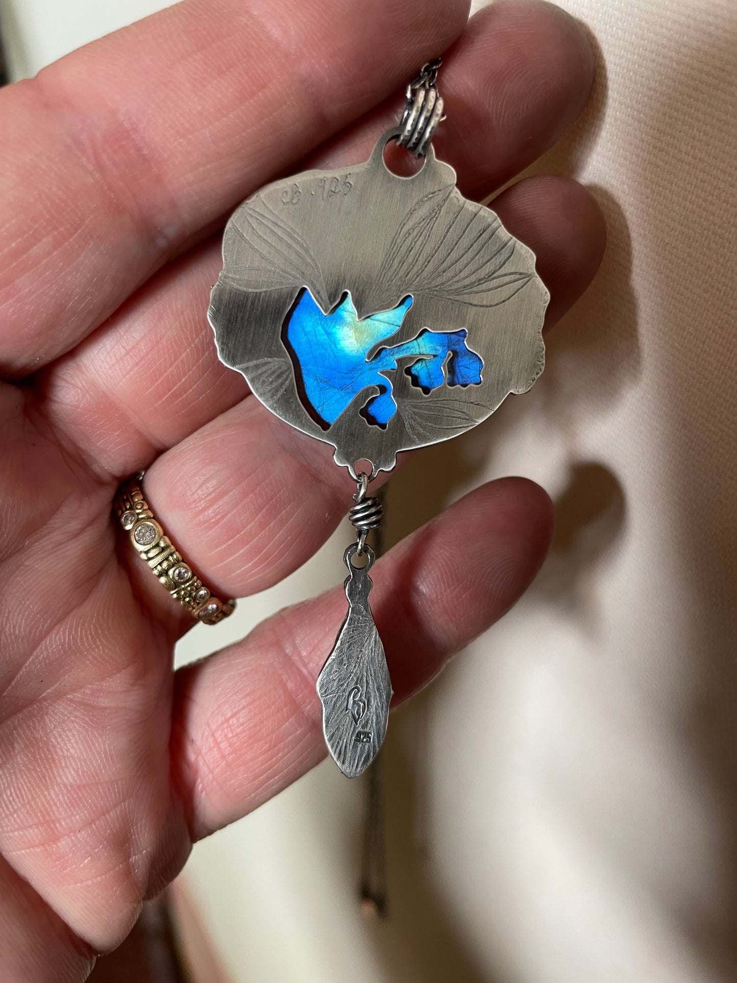 Lily of the Valley and Labradorite Pendant