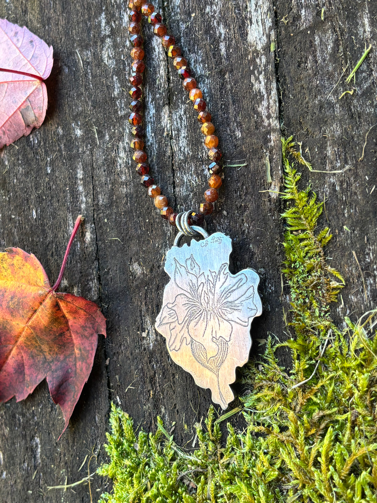 Marigold Lady Skull with Garnet