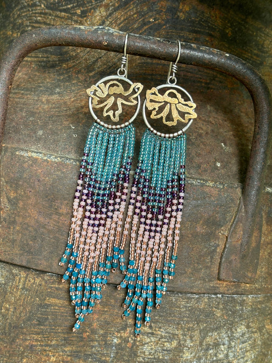 Echinacea Fringe Earrings