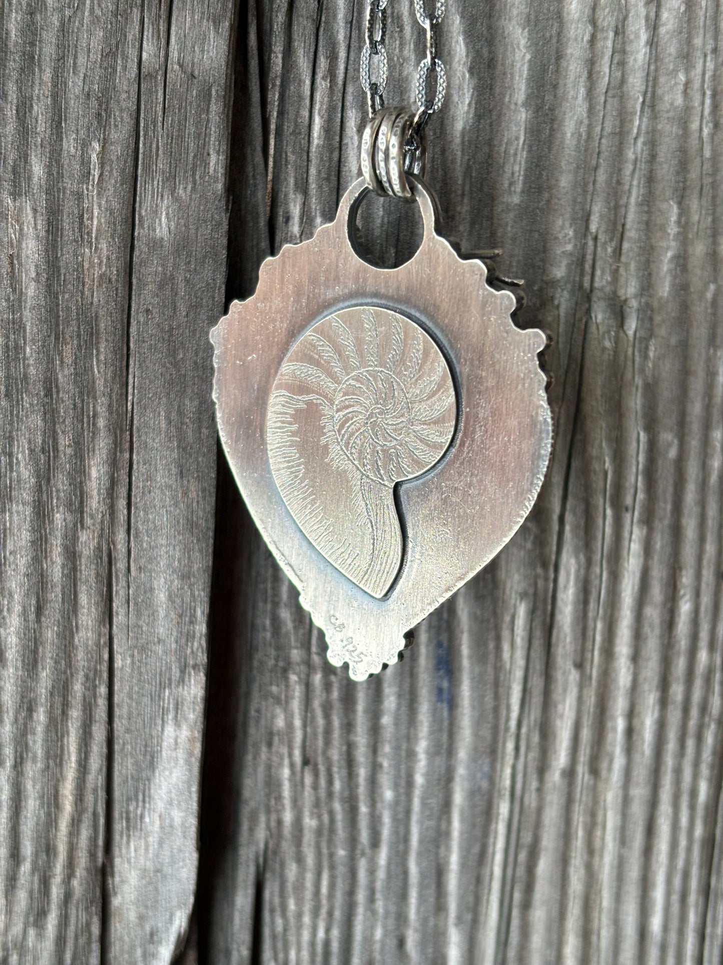 Coral and Nautilus Pendant