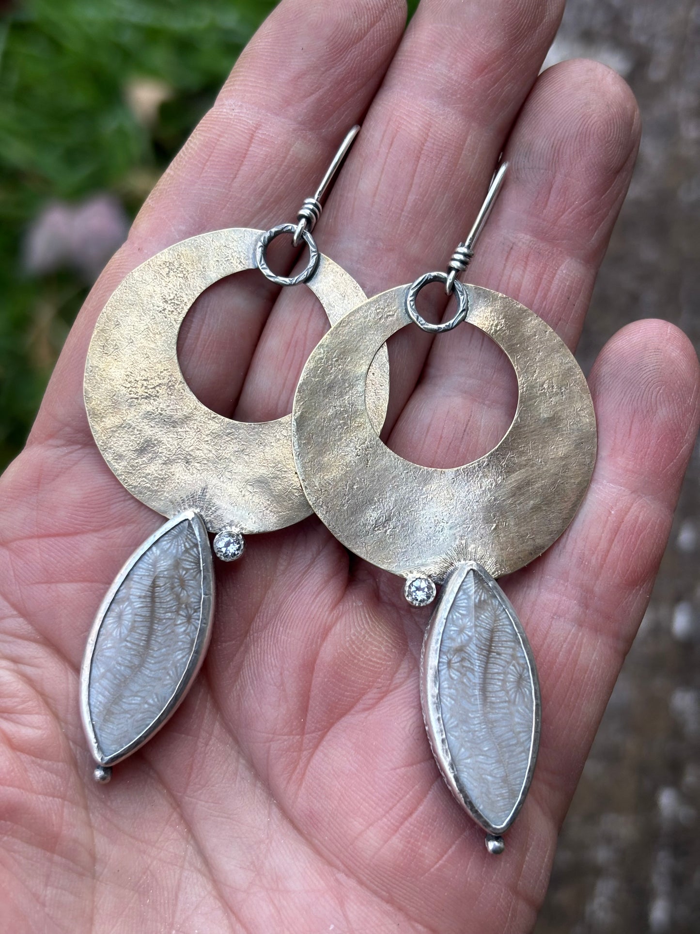 Fossil Coral Hoop Earrings
