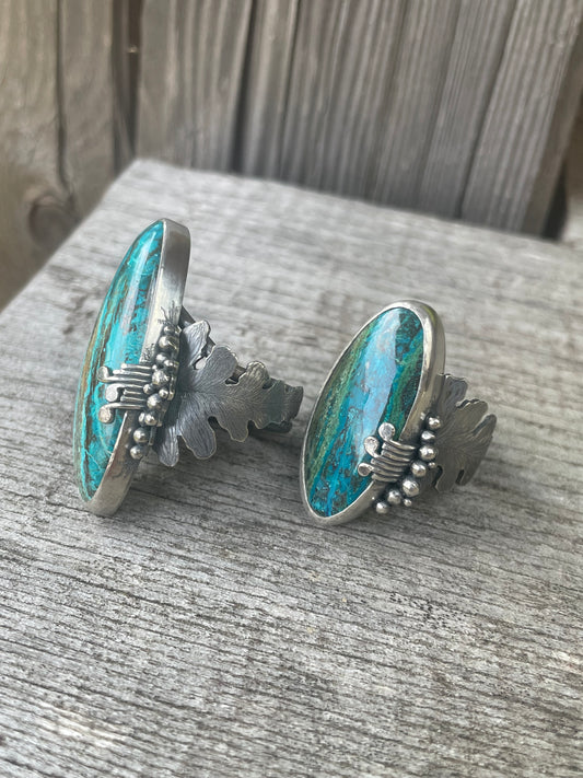 Fern Ring with Chrysocolla