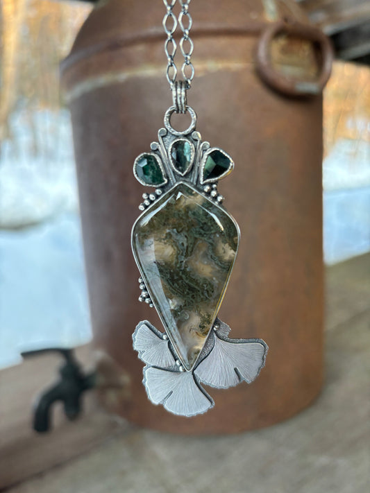 Dancing Ginkgo Leaf Pendant